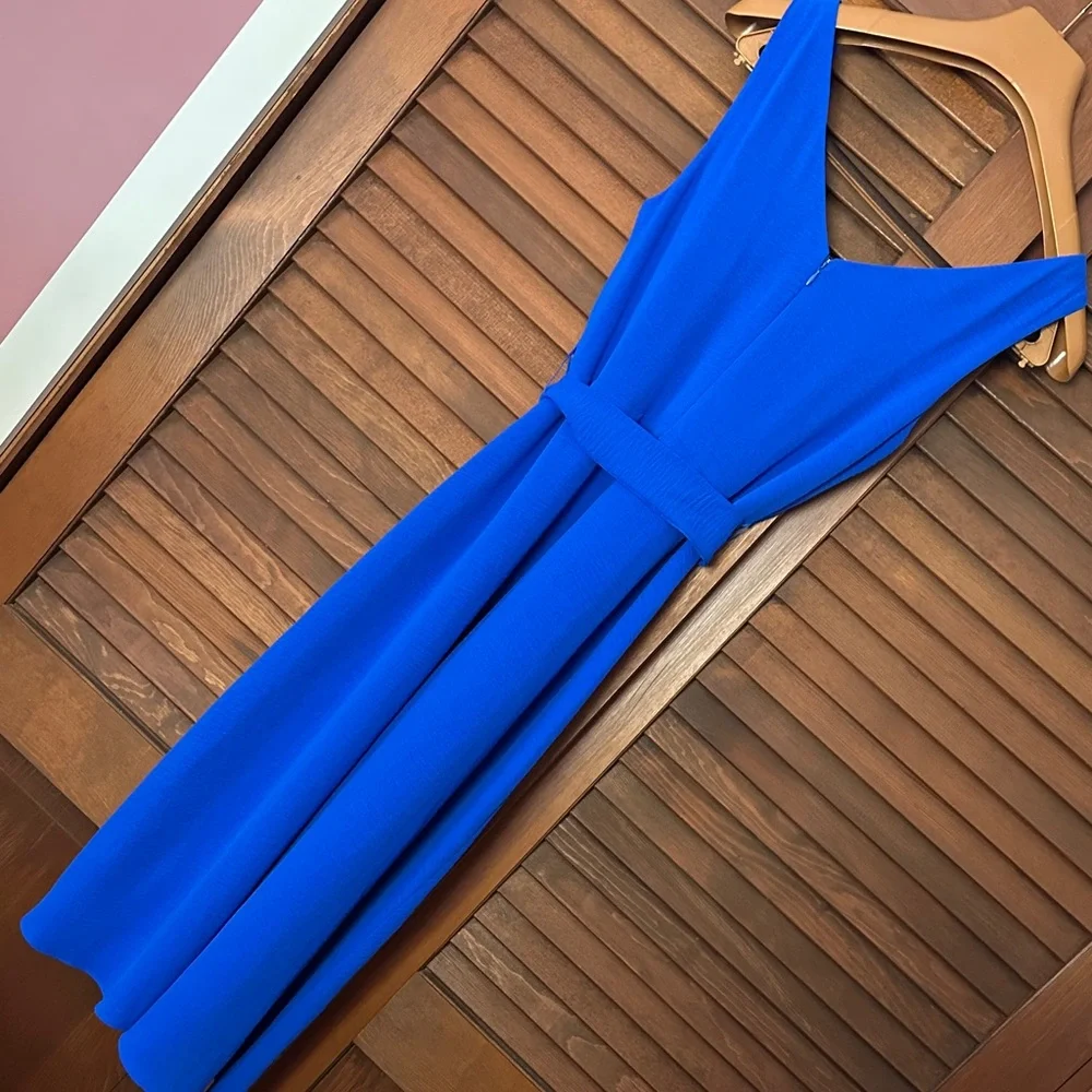 Chic Asymmetrical DKNY Blue Dress Size 4 - Picture 5 of 5